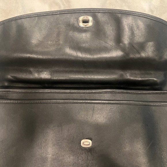 VINTAGE Coach Black Leather Lexington Briefcase Laptop Bag, Brshd Silver/Nickel - Picture 10 of 16